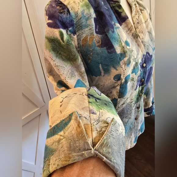 Coldwater Creek Floral Print Watercolor Snap Jacket - Picture 7 of 13